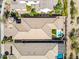 Bird's eye view of a home's roof, backyard pool, and cozy outdoor space at 2315 W Duane Ln, Phoenix, AZ 85085