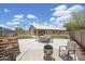 Beautiful backyard featuring a fire pit, seating area, and artificial grass at 3586 S Moccasin Trl, Gilbert, AZ 85297