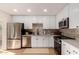 Modern kitchen featuring sleek white cabinets, stainless steel appliances, and elegant countertops at 434 N 56Th St, Mesa, AZ 85205