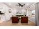 Inviting living room featuring contemporary decor, wood-look flooring, and stylish furniture at 434 N 56Th St, Mesa, AZ 85205