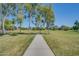 Scenic walking path meandering through a lush community park with mature trees and open green spaces at 4711 E Buckboard Ct, Gilbert, AZ 85297