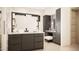 Contemporary bathroom features a sleek vanity, modern fixtures, and stylish vanity space at 7445 E Vista Dr, Scottsdale, AZ 85250