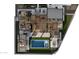 Overhead architectural floor plan showcasing the layout, pool, rooms, and overall design of the home at 7445 E Vista Dr, Scottsdale, AZ 85250