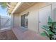 The outdoor patio features a storage closet, plant and sliding glass door at 850 S River Dr # 1047, Tempe, AZ 85281