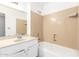 Bathroom featuring a shower-tub combo and vanity, perfect for a quick refresh at 11524 W Rosewood Dr, Avondale, AZ 85392