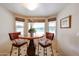 Charming breakfast nook with a round table, two chairs, and natural light from surrounding windows at 12448 N 76Th St, Scottsdale, AZ 85260