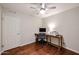 Office space offers hardwood floors and a ceiling fan at 12448 N 76Th St, Scottsdale, AZ 85260
