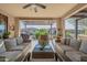 Spacious covered patio with ample seating, perfect for outdoor entertaining and enjoying backyard views at 13252 W Steed Ridge Rd, Peoria, AZ 85383