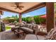 Inviting covered patio featuring comfortable seating, perfect for relaxation or entertaining guests at 241 W Roadrunner Dr, Chandler, AZ 85286