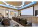 Well-equipped home theater featuring luxurious seating and a high-quality projection system at 2748 E Warbler Rd, Gilbert, AZ 85297
