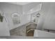 Grand entryway with tile flooring and a staircase with natural wood treads at 4530 E Desert Wind Dr, Phoenix, AZ 85044