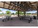 Community pavilion with picnic tables and benches for residents to enjoy at 5460 S Dillon Cir, Mesa, AZ 85212