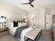 Cozy main bedroom featuring a comfortable bed and modern decor at 7955 E Chaparral Rd # 115, Scottsdale, AZ 85250