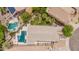 Aerial shot showcasing a property with pool, backyard, and great curb appeal in a residential neighborhood at 10261 W Foothill Dr, Peoria, AZ 85383