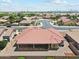 This aerial view shows a home's proximity to other houses and community features at 11320 E Newcastle Ave, Mesa, AZ 85209