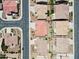 Aerial view of a home in a well-planned neighborhood shows its location and surroundings at 11320 E Newcastle Ave, Mesa, AZ 85209