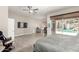 Main bedroom with slider to pool and office space with work station at 14058 S 24Th Way, Phoenix, AZ 85048
