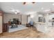 Spacious living area with an open layout, flowing into the kitchen, perfect for entertaining at 2111 E Yellowstone Pl, Chandler, AZ 85249