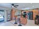 Updated kitchen with island, stainless steel appliances, and backyard access at 2611 E Cheryl Dr, Phoenix, AZ 85028