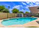 Inviting pool surrounded by lush landscaping and private fencing at 3710 E Altadena Ave, Phoenix, AZ 85028