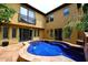 Private backyard pool with a cool blue tile and a small patio area, perfect for relaxing and entertaining at 3931 E Crest Ln, Phoenix, AZ 85050