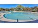 Stunning community pool area with lounge seating, umbrellas, and mature shade trees at 3931 E Crest Ln, Phoenix, AZ 85050