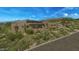 Desert home showing landscaping and a covered porch entry with decorative stone at 39878 N 105Th Way, Scottsdale, AZ 85262