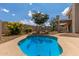 Sparkling pool, lush greenery, and inviting landscaping create a backyard oasis perfect for relaxation and entertaining at 453 E Baylor Ln, Gilbert, AZ 85296