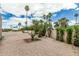 Beautiful backyard featuring desert landscaping with an array of cacti, bushes and trees, surrounded by a stucco wall at 5526 N 77Th Way, Scottsdale, AZ 85250