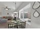 Cozy dining area connects to the living room, offering a seamless entertaining space at 6416 S Kenneth Pl # D, Tempe, AZ 85283