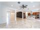 Open-concept living area with recessed lighting, ceiling fan, and gorgeous tile floors at 22721 N 34Th St, Phoenix, AZ 85050