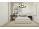 Cozy bedroom featuring a desk, modern lighting, and a neutral color palette at 23139 E Lords Way, Queen Creek, AZ 85142