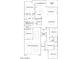 Detailed floor plan showing four bedrooms, three baths, a flex space, and a three-bay tandem garage at 23139 E Lords Way, Queen Creek, AZ 85142