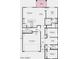 An open-concept floor plan presents a spacious kitchen, great room, primary suite, and convenient two-car garage at 25212 N 165Th Ln, Surprise, AZ 85387