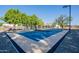 Spacious sport court featuring basketball hoop and net, perfect for outdoor activities and recreation at 2724 W Colt Rd, Chandler, AZ 85224