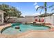 Sparkling pool with lush landscaping, offers a private and serene backyard escape for relaxation at 4121 E Patrick St, Gilbert, AZ 85295