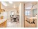 Open dining area adjacent to the kitchen and bedroom at 4501 E Carol Ave # 77, Mesa, AZ 85206