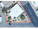 Aerial view of the property with the property lines outlined in red at 120 N Val Vista Dr # 272, Mesa, AZ 85213