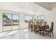 Dining area with a view of the sparkling pool and backyard at 1228 E Mountain Vista Dr, Phoenix, AZ 85048