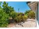 Backyard featuring lush landscaping, a stone walkway, and an array of plant life creating a private oasis at 4629 N 9Th St, Phoenix, AZ 85014