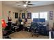 A spacious office room that features two workstations and walls decorated with instruments at 6049 S Wilson Dr, Chandler, AZ 85249