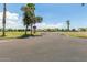 Street view in a residential area with lush landscaping and a school sign visible in the distance at 915 W Orchard Ln, Litchfield Park, AZ 85340