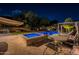 Outdoor patio area featuring a swimming pool, hot tub, barbecue grill, and dining set for entertaining at 10207 W Hedge Hog Pl, Peoria, AZ 85383