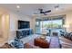 Bright living room with sliding glass doors leading to the backyard pool area at 13719 W Amberwing St, Peoria, AZ 85383