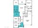Detailed floor plan highlighting the layout of the home, including bedrooms, kitchen, and living spaces at 14825 W Whitehorn Way, Surprise, AZ 85387