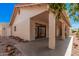 Exterior view of the home's back patio, highlighting its seamless connection to the outdoor space at 1955 Leisure World --, Mesa, AZ 85206