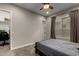 Bedroom showing a comfortable bed, closet, and window with blinds at 5328 S Wesley Cir, Mesa, AZ 85212