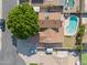 An overhead view reveals a backyard pool, and highlights the privacy of the home at 608 E Arabian Ct, Gilbert, AZ 85296