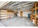 Spacious two car garage with built in shelving for storage and organization at 608 E Arabian Ct, Gilbert, AZ 85296
