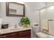 Bathroom vanity and sink with a shower and toilet at 9649 S 51 St St, Phoenix, AZ 85044